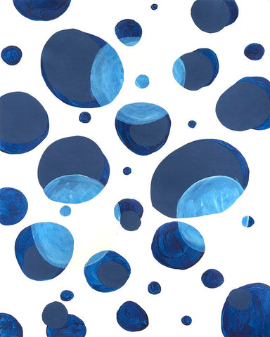 Ultramarine Orbs III White Modern Wood Framed Art Print with Double Matting by Willett, Michael
