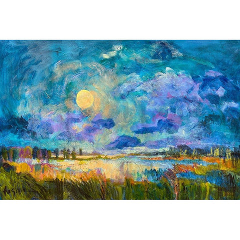 Moon Rising Gold Ornate Wood Framed Art Print with Double Matting by Fagan, Dorothy