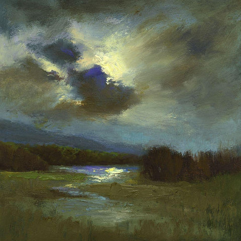 The Heavens  II White Modern Wood Framed Art Print by Finch, Sheila