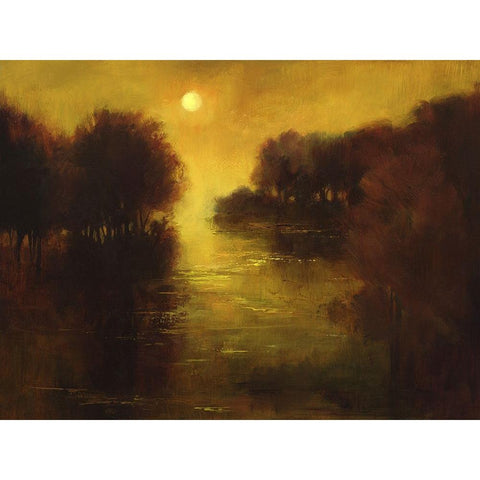 River Glow Black Modern Wood Framed Art Print by Finch, Sheila
