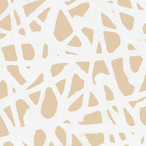 Square Modern Batik  V White Modern Wood Framed Art Print by Saunders, Alonzo