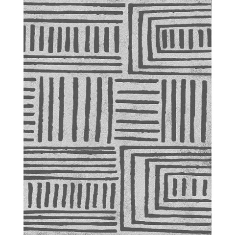 Vertical  Decorative Batik  II Black Modern Wood Framed Art Print by Saunders, Alonzo