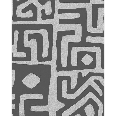 Vertical  Decorative Batik  III White Modern Wood Framed Art Print by Saunders, Alonzo