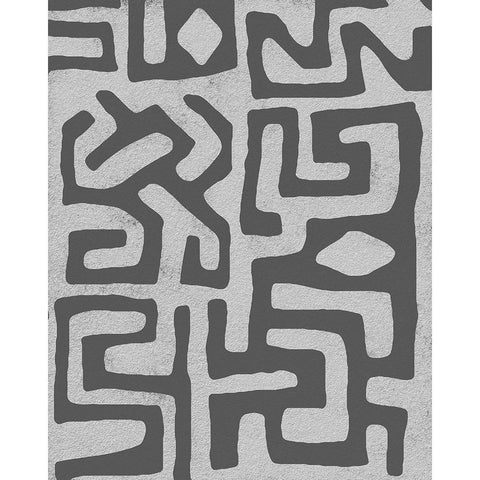Vertical  Decorative Batik  IV Black Modern Wood Framed Art Print by Saunders, Alonzo