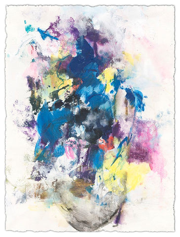 Embellished Floral Bouquet I Black Ornate Wood Framed Art Print with Double Matting by Combs, Joyce