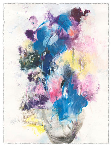 Embellished Floral Bouquet II White Modern Wood Framed Art Print with Double Matting by Combs, Joyce