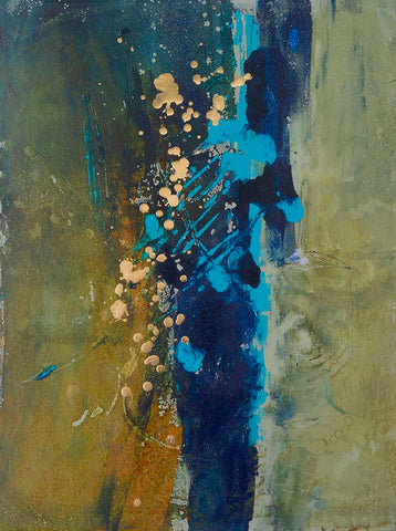Embellished Journey I Black Modern Wood Framed Art Print by Combs, Joyce