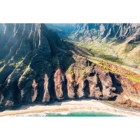 Kauai Coast Gold Ornate Wood Framed Art Print with Double Matting by Head, Danny