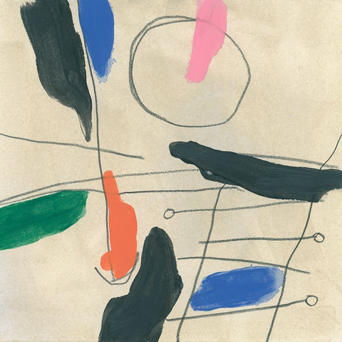 Dreaming Miro V Black Ornate Wood Framed Art Print with Double Matting by Vess, June Erica