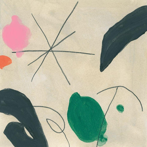 Dreaming Miro IX Black Modern Wood Framed Art Print by Vess, June Erica