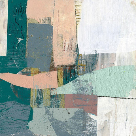 Pastel Collage I Black Modern Wood Framed Art Print with Double Matting by Goldberger, Jennifer