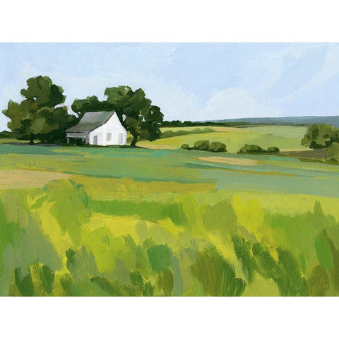 Meadow Lane I White Modern Wood Framed Art Print by Barnes, Victoria