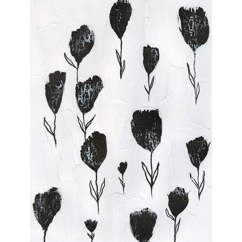 Pressed Poppurri II Black Modern Wood Framed Art Print by Lam, Vanna