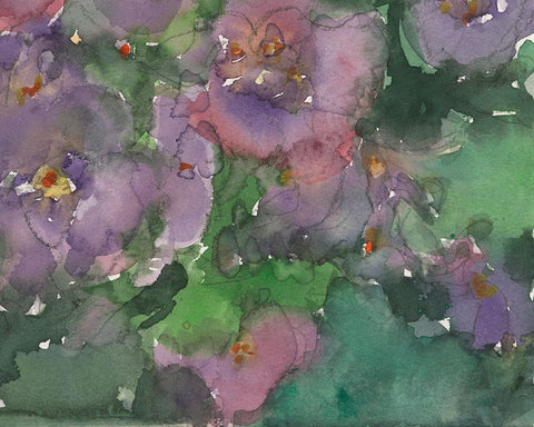 The Language of Violets I White Modern Wood Framed Art Print with Double Matting by Dixon, Samuel