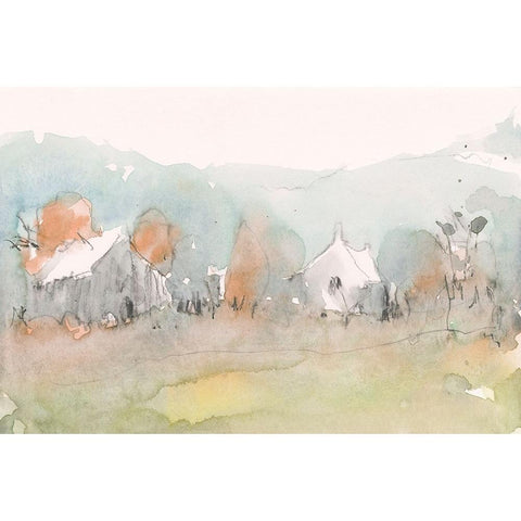 Along the Open Terrain  I Black Modern Wood Framed Art Print with Double Matting by Dixon, Samuel