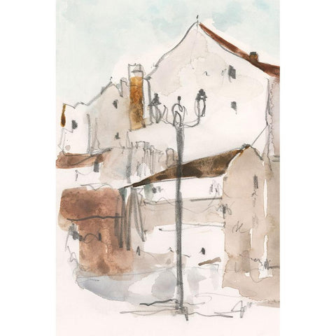 Another Frigiliana Sketch I Gold Ornate Wood Framed Art Print with Double Matting by Dixon, Samuel