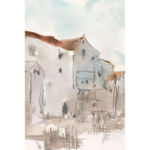 Another Frigiliana Sketch II White Modern Wood Framed Art Print by Dixon, Samuel