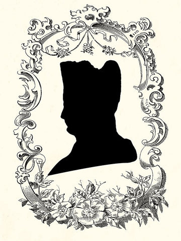 Cameo Silhouette VI White Modern Wood Framed Art Print with Double Matting by Vision Studio