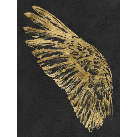 Gilded Wing I Gold Ornate Wood Framed Art Print with Double Matting by Vision Studio