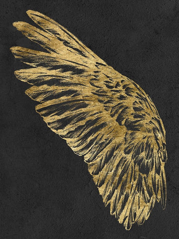 Gilded Wing I Black Ornate Wood Framed Art Print with Double Matting by Vision Studio