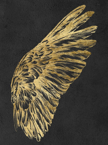 Gilded Wing II White Modern Wood Framed Art Print with Double Matting by Vision Studio