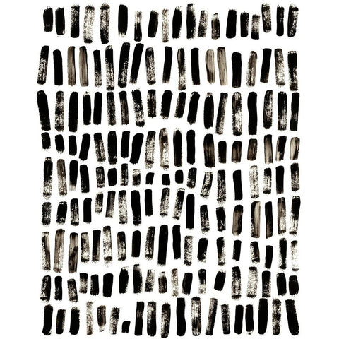 Ink March II White Modern Wood Framed Art Print by Vess, June Erica