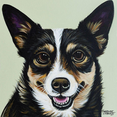 Black and Tan Corgi White Modern Wood Framed Art Print by Vitaletti, Carolee