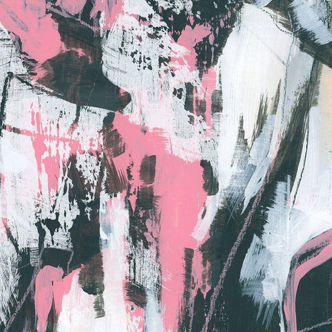 Graffiti Kiss II White Modern Wood Framed Art Print by Vess, June Erica