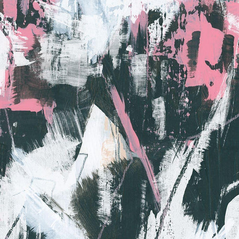 Graffiti Kiss III White Modern Wood Framed Art Print by Vess, June Erica