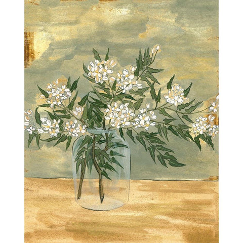 Floral Arrangement II White Modern Wood Framed Art Print by Wang, Melissa