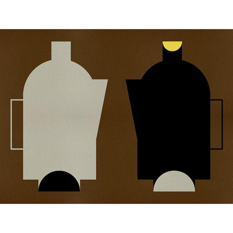 Shadow Vessle II Black Modern Wood Framed Art Print with Double Matting by Wang, Melissa
