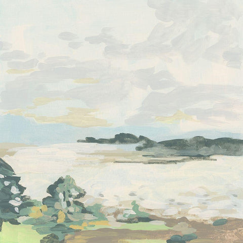 Ivory Lake I White Modern Wood Framed Art Print by Vess, June Erica