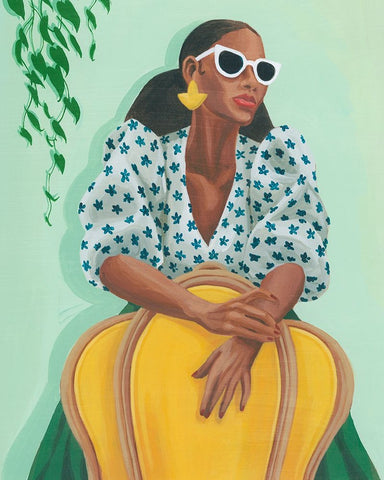 Brunch Date I White Modern Wood Framed Art Print with Double Matting by Popp, Grace