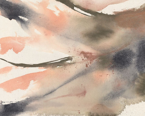 Neutral Fluidity I White Modern Wood Framed Art Print with Double Matting by Goldberger, Jennifer