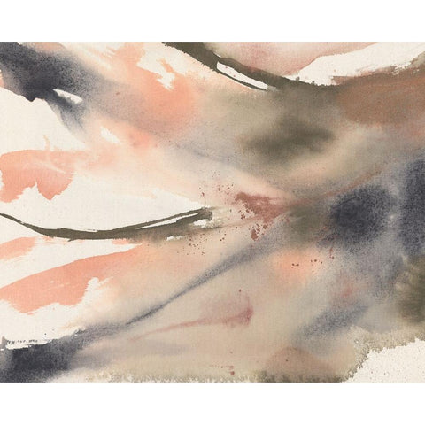 Neutral Fluidity I Black Modern Wood Framed Art Print by Goldberger, Jennifer