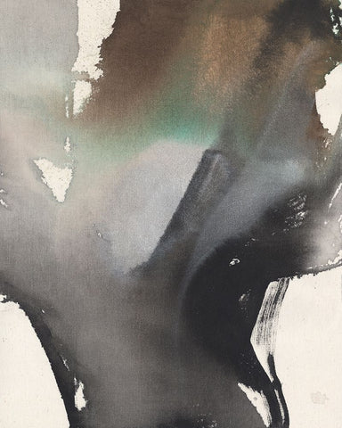 Onyx Wash I White Modern Wood Framed Art Print with Double Matting by Goldberger, Jennifer