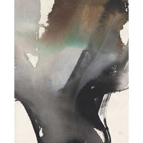 Onyx Wash I Black Modern Wood Framed Art Print by Goldberger, Jennifer