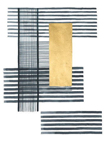Boxed Plaid I Black Modern Wood Framed Art Print by Lam, Vanna