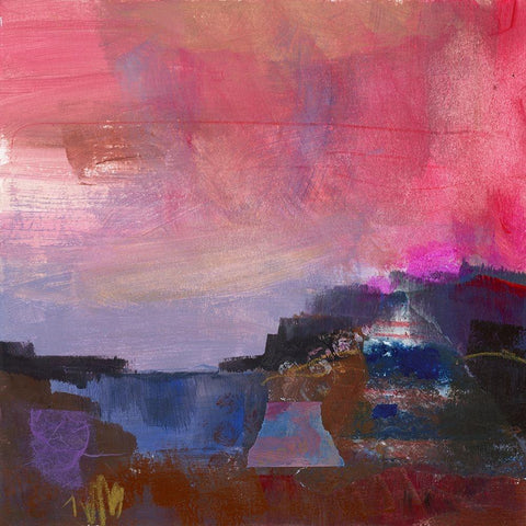 Carmine Skies  I White Modern Wood Framed Art Print by Quin, Marabeth