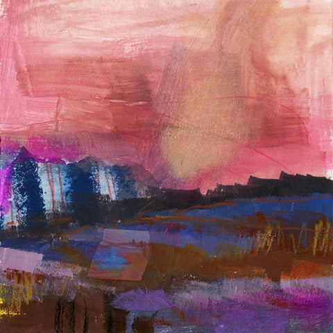 Carmine Skies  II Black Modern Wood Framed Art Print by Quin, Marabeth