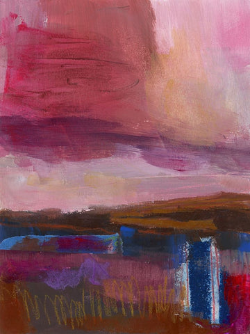 Carmine Skies  IV White Modern Wood Framed Art Print with Double Matting by Quin, Marabeth