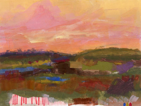 The Western Sky I White Modern Wood Framed Art Print with Double Matting by Quin, Marabeth