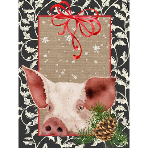 County Christmas Farm II Black Modern Wood Framed Art Print by Reynolds, Jade