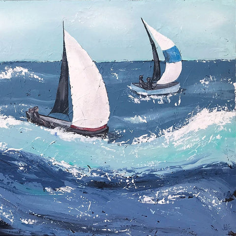 Final Sailing  II Black Ornate Wood Framed Art Print with Double Matting by Reynolds, Jade