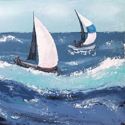 Final Sailing  II Black Modern Wood Framed Art Print with Double Matting by Reynolds, Jade