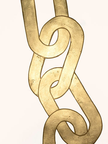 Gold Chains I Black Modern Wood Framed Art Print by Lam, Vanna