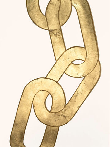 Gold Chains II Black Modern Wood Framed Art Print by Lam, Vanna