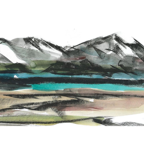 Abstract Mountain View III Black Modern Wood Framed Art Print by Harper, Ethan