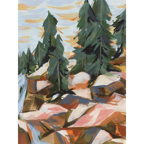 Forest Scape II White Modern Wood Framed Art Print by Wang, Melissa