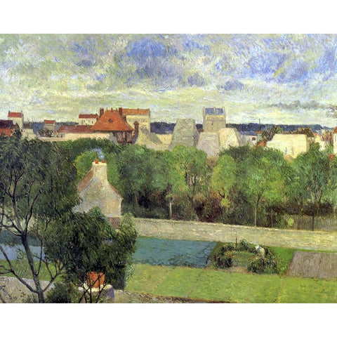 The Market Gardens of Vaugirard Black Modern Wood Framed Art Print with Double Matting by Gauguin, Paul